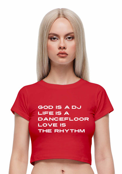 Love Is The Rhythm Y2K Baby Tee Cherrykitten