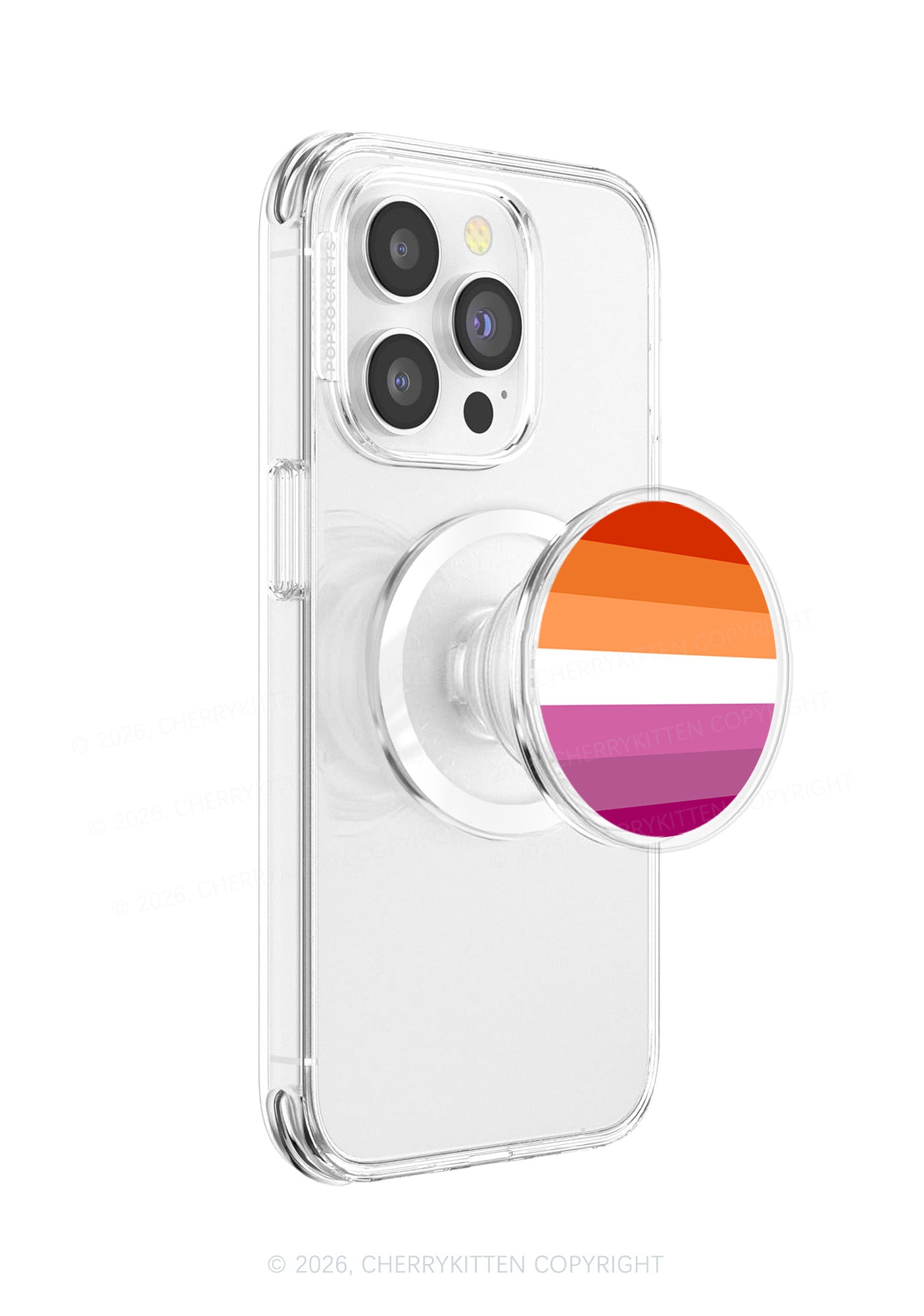 Lesbian Stripes Pride Y2K Magnetic Phone Grip Holder Cherrykitten