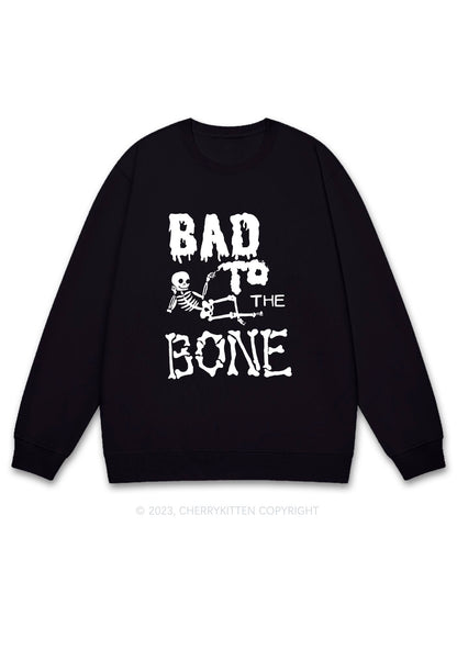 Bad To The Bone Halloween Y2K Sweatshirt Cherrykitten