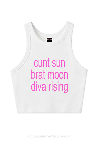 Cxxt Sun Brat Moon Diva Rising Y2K Crop Tank Top Cherrykitten