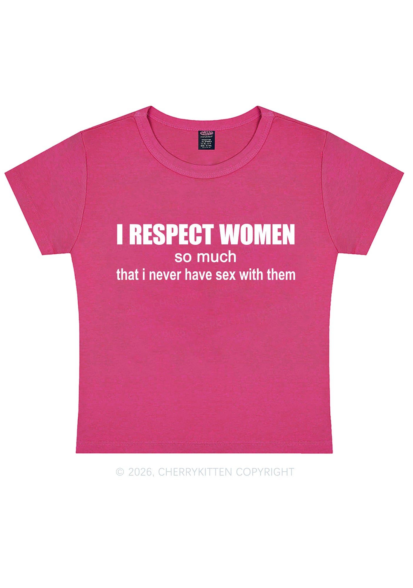 I Respect Women Pride Y2K Baby Tee Cherrykitten