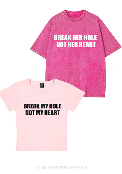 Break Hole Not Heart Y2K Valentine's Day Couple Shirt Cherrykitten