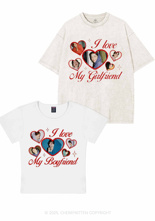 Custom Boyfriend Girlfriend Photos Y2K Valentine's Day Couple Shirt Cherrykitten