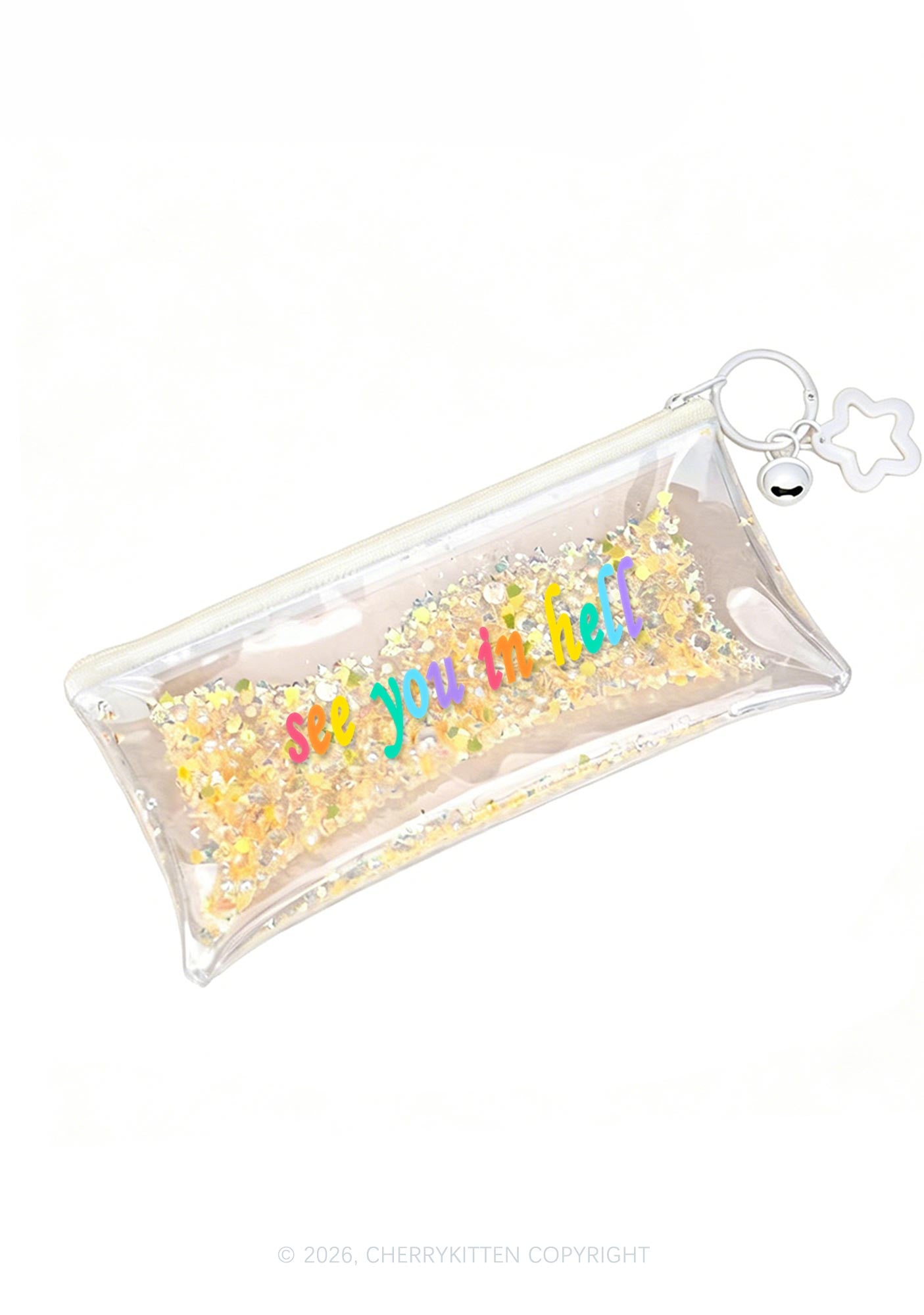 See You In Hell Pride Y2K Quicksand Transparent Pencil Pouch Cherrykitten