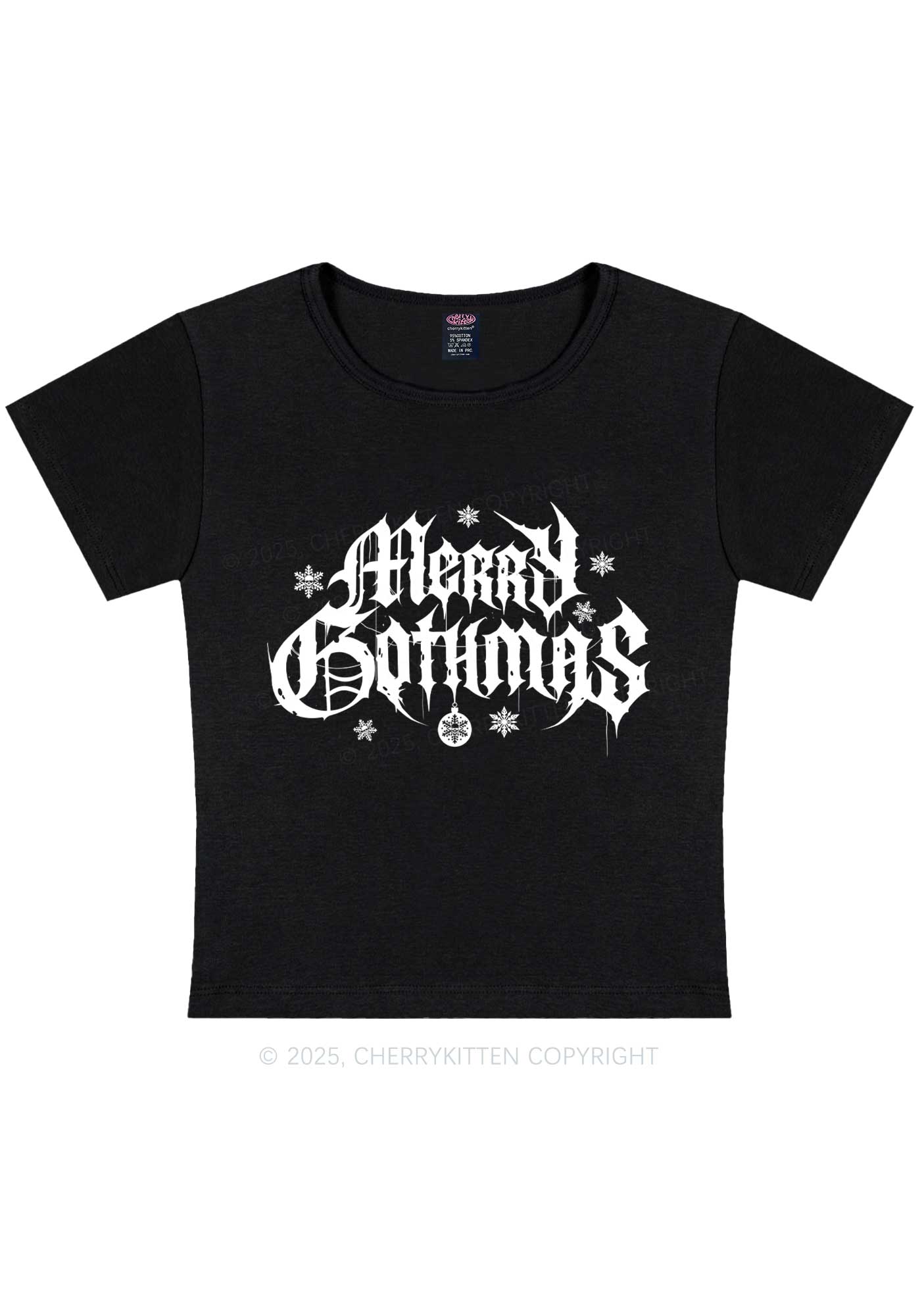 Merry Gothmas Y2K Baby Tee Cherrykitten