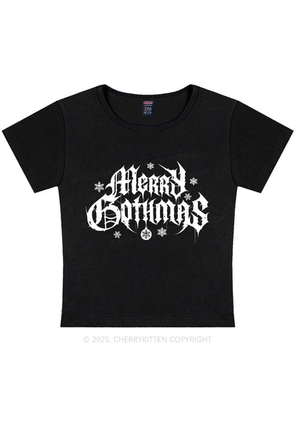 Merry Gothmas Y2K Baby Tee Cherrykitten