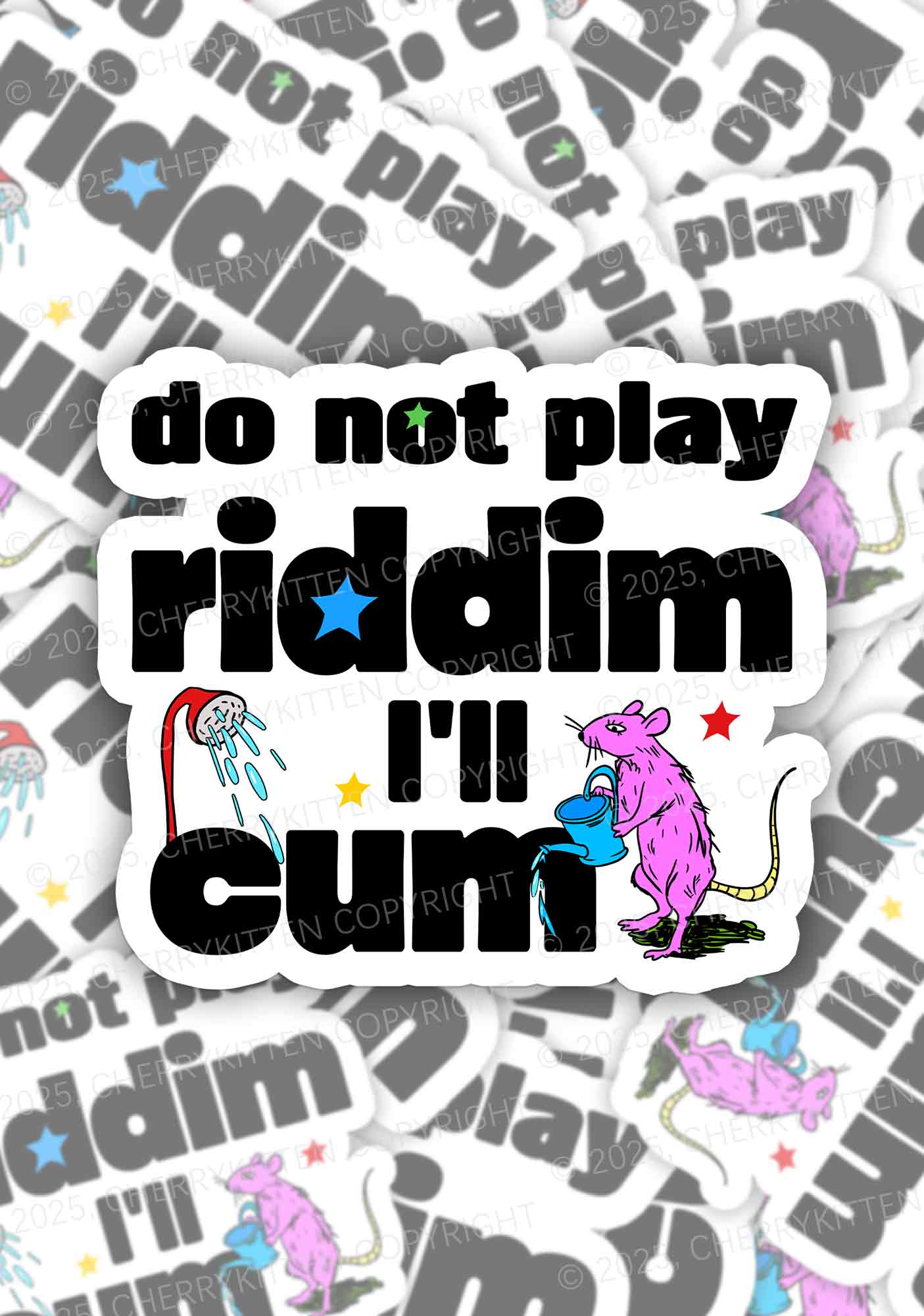 Do Not Play Riddim 1Pc Y2K Sticker Cherrykitten