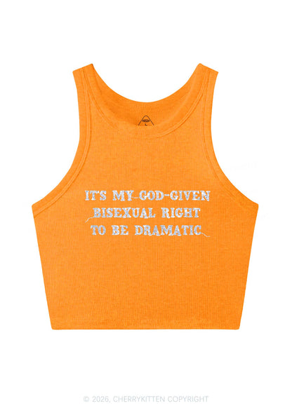 Glitter God Given Bisexual Right Pride Y2K Crop Tank Top Cherrykitten