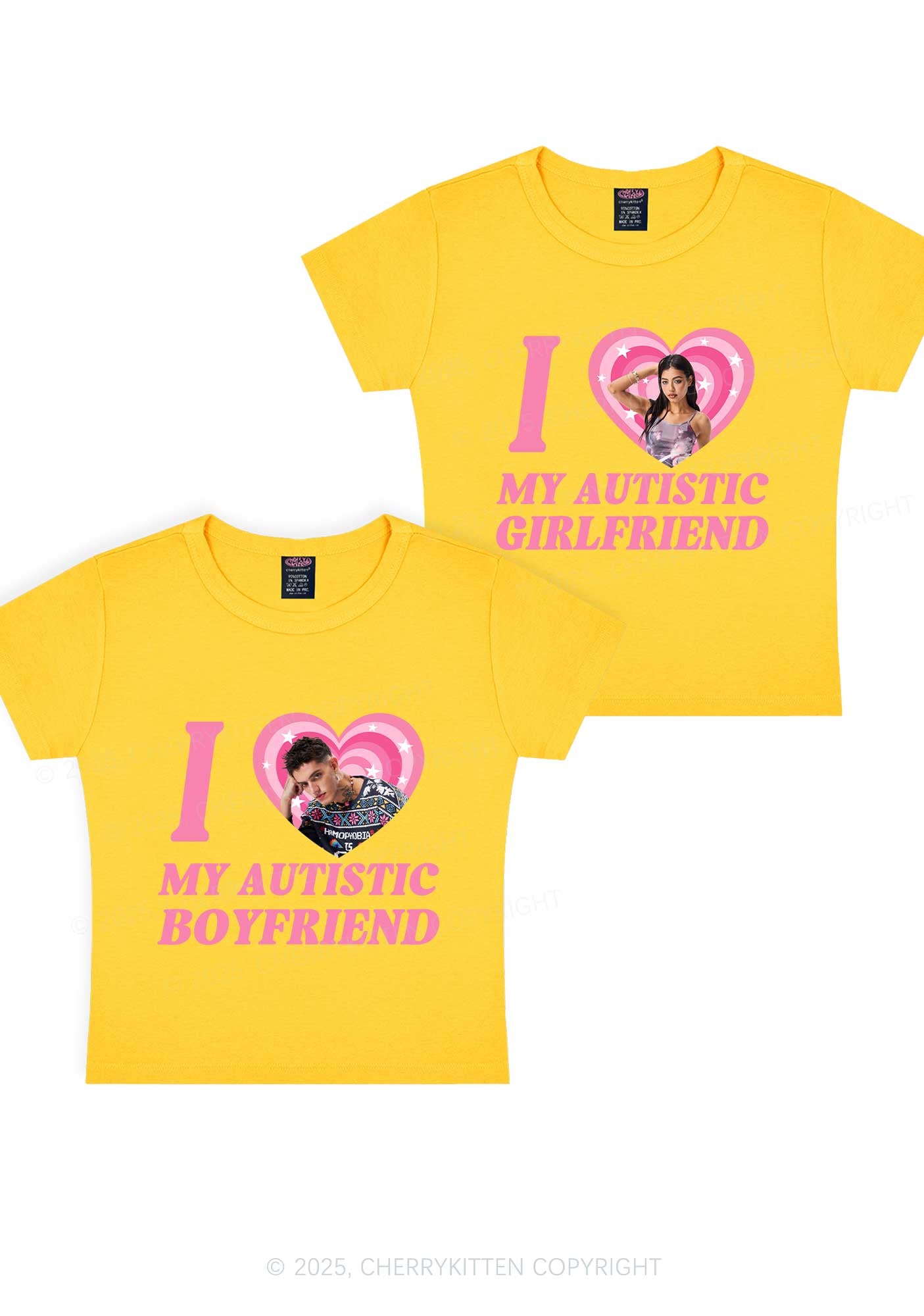 Custom My Autistic BF GF Y2K Valentine's Day Baby Tee Cherrykitten