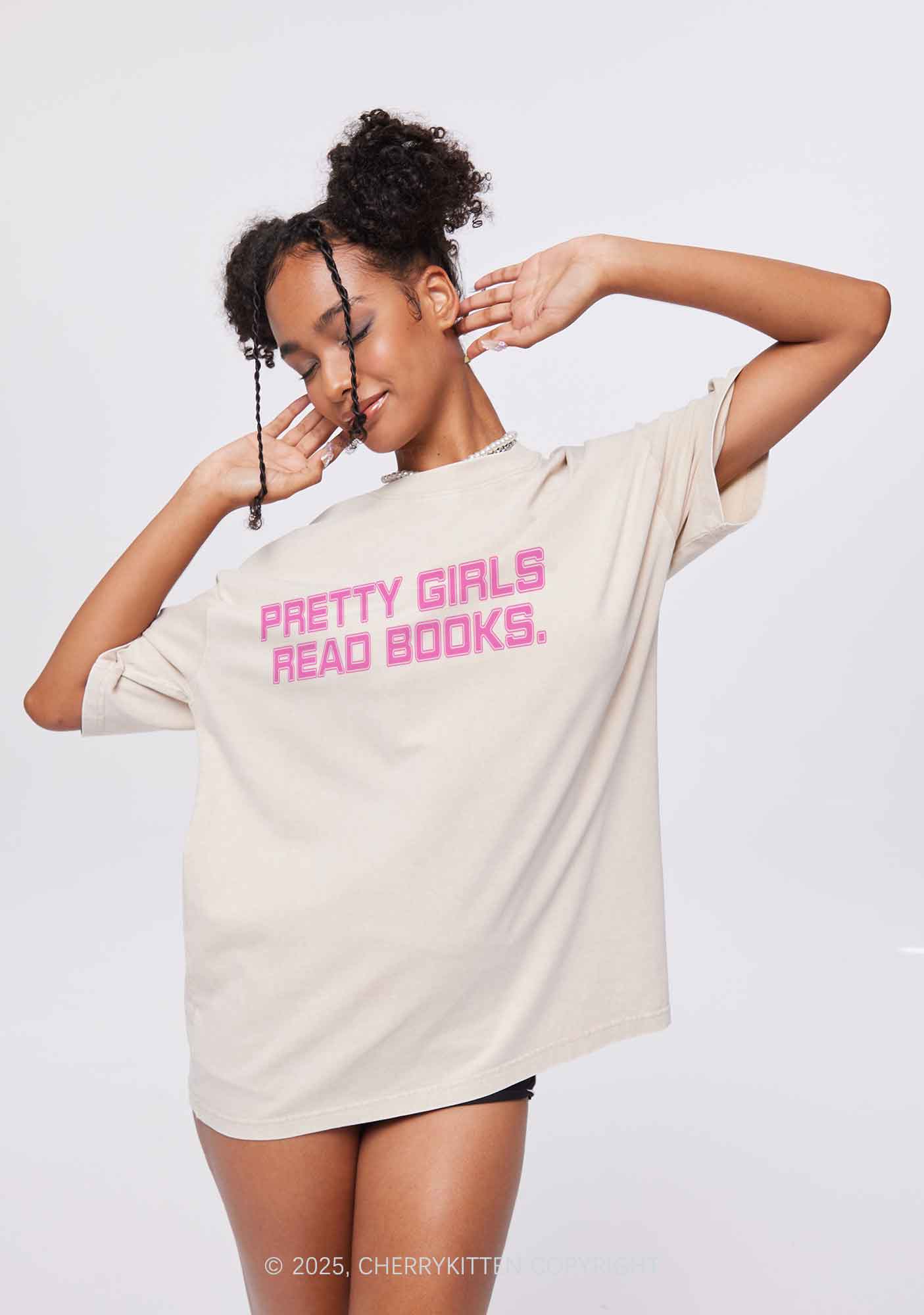 Pretty Girls Read Books Y2K Washed Tee Cherrykitten