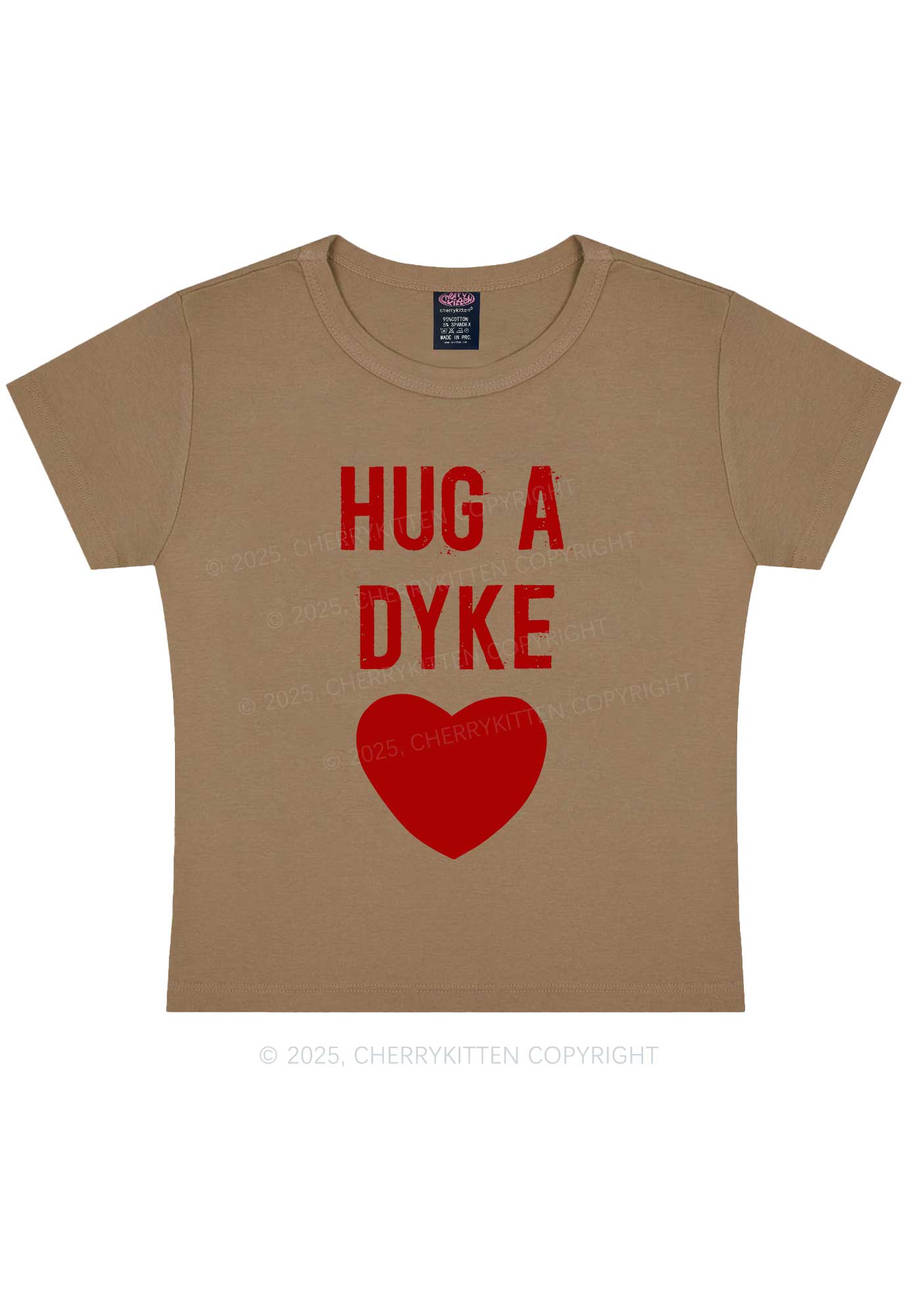 Hug A Dyke Y2K Baby Tee Cherrykitten