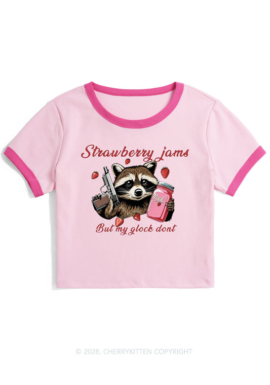 Strawberry Jams Raccoon Y2K Ringer Tee Cherrykitten