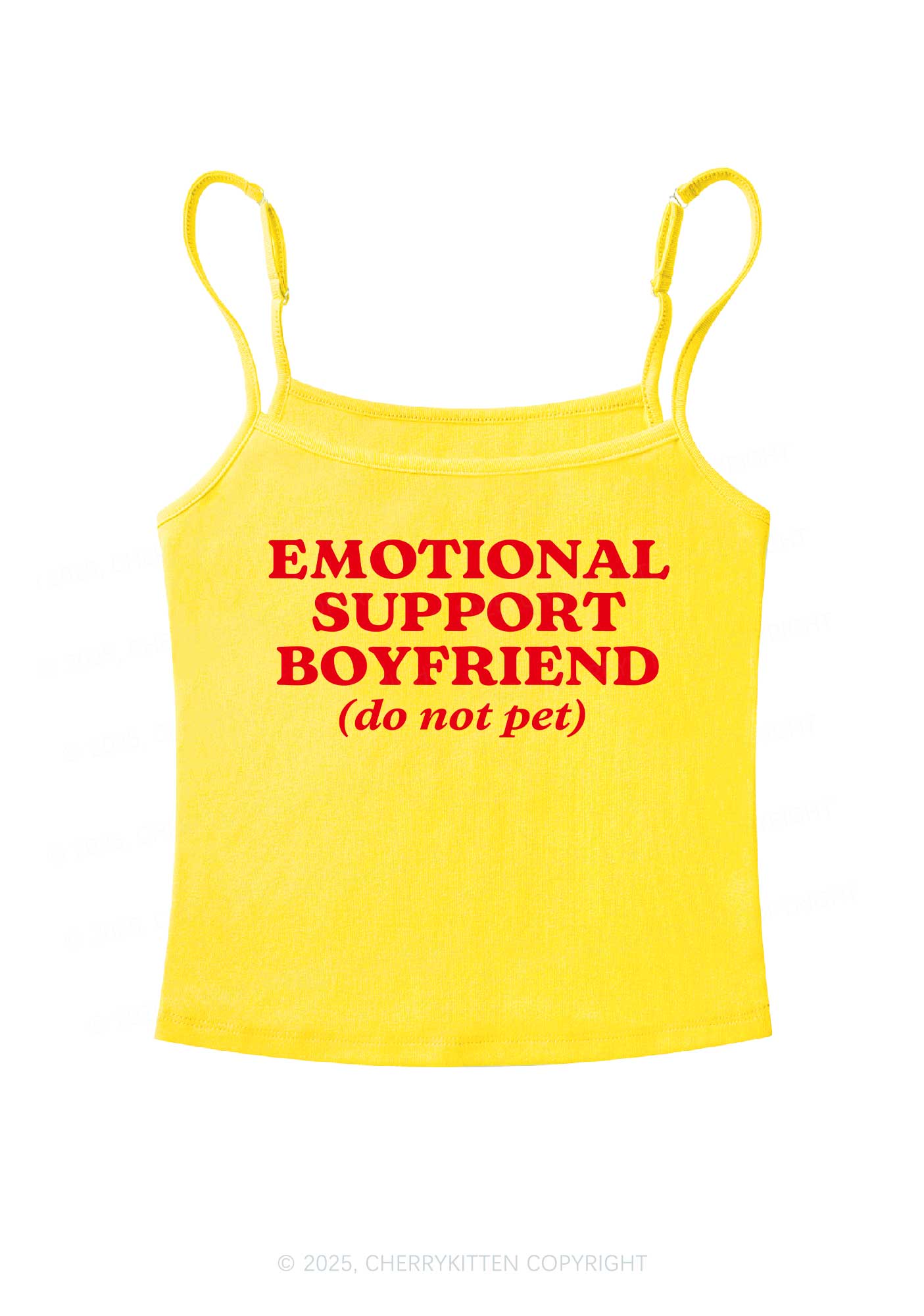 Emotional Support Boyfriend Valentine's Day Y2K Spaghetti Strap Cami Cherrykitten