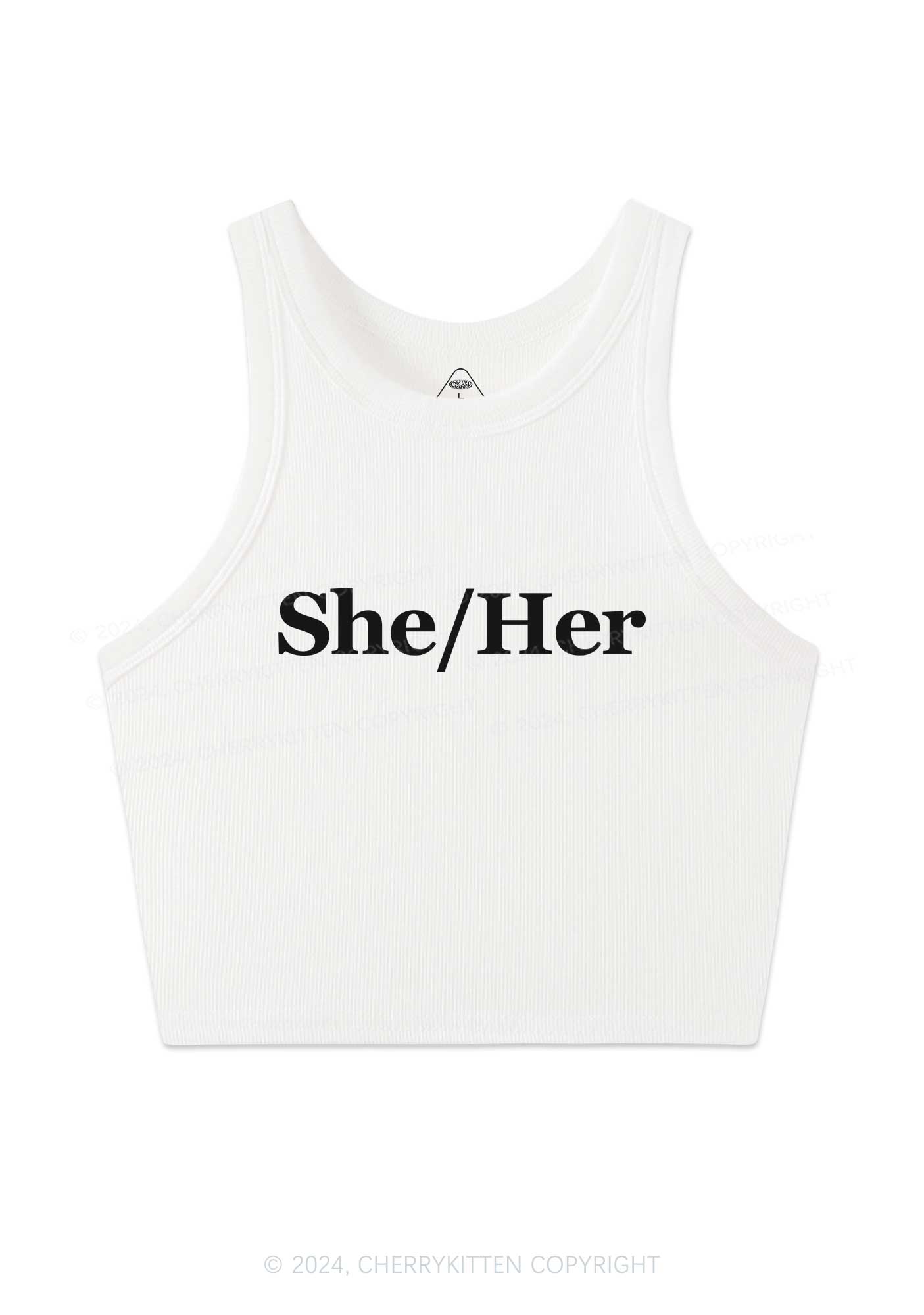 She Or Her Y2K Crop Tank Top Cherrykitten