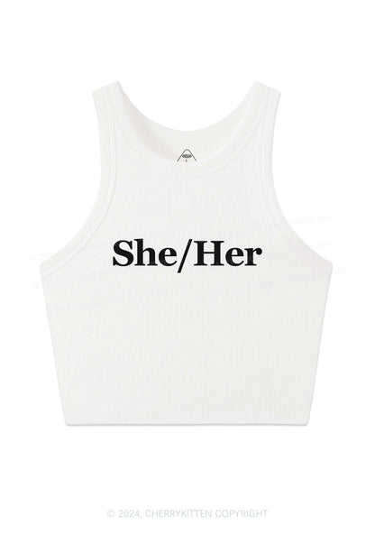 She Or Her Y2K Crop Tank Top Cherrykitten