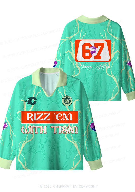 Custom Rizz Em With The Tism Y2K Sport Long Sleeve Jersey Shirts Cherrykitten