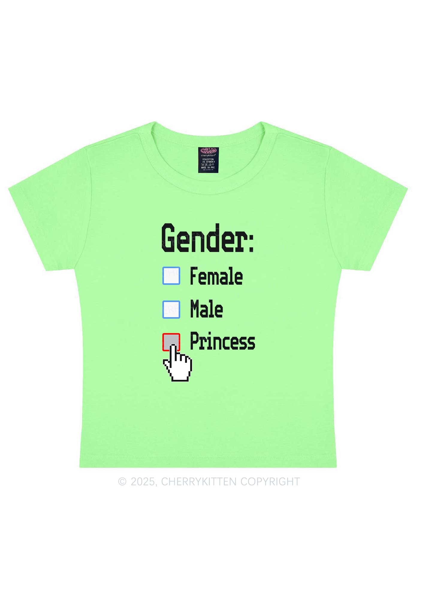 Gender Princess Pride Y2K Baby Tee Cherrykitten