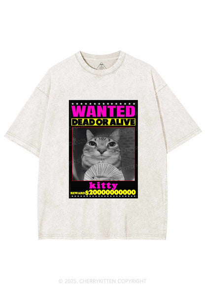 Custom Wanted Kitten Y2K Shirts Washed Tee Cherrykitten