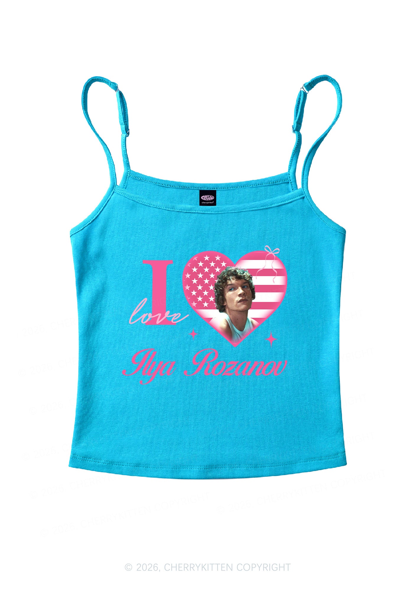 I Love IR HR Y2K Spaghetti Strap Cami Cherrykitten