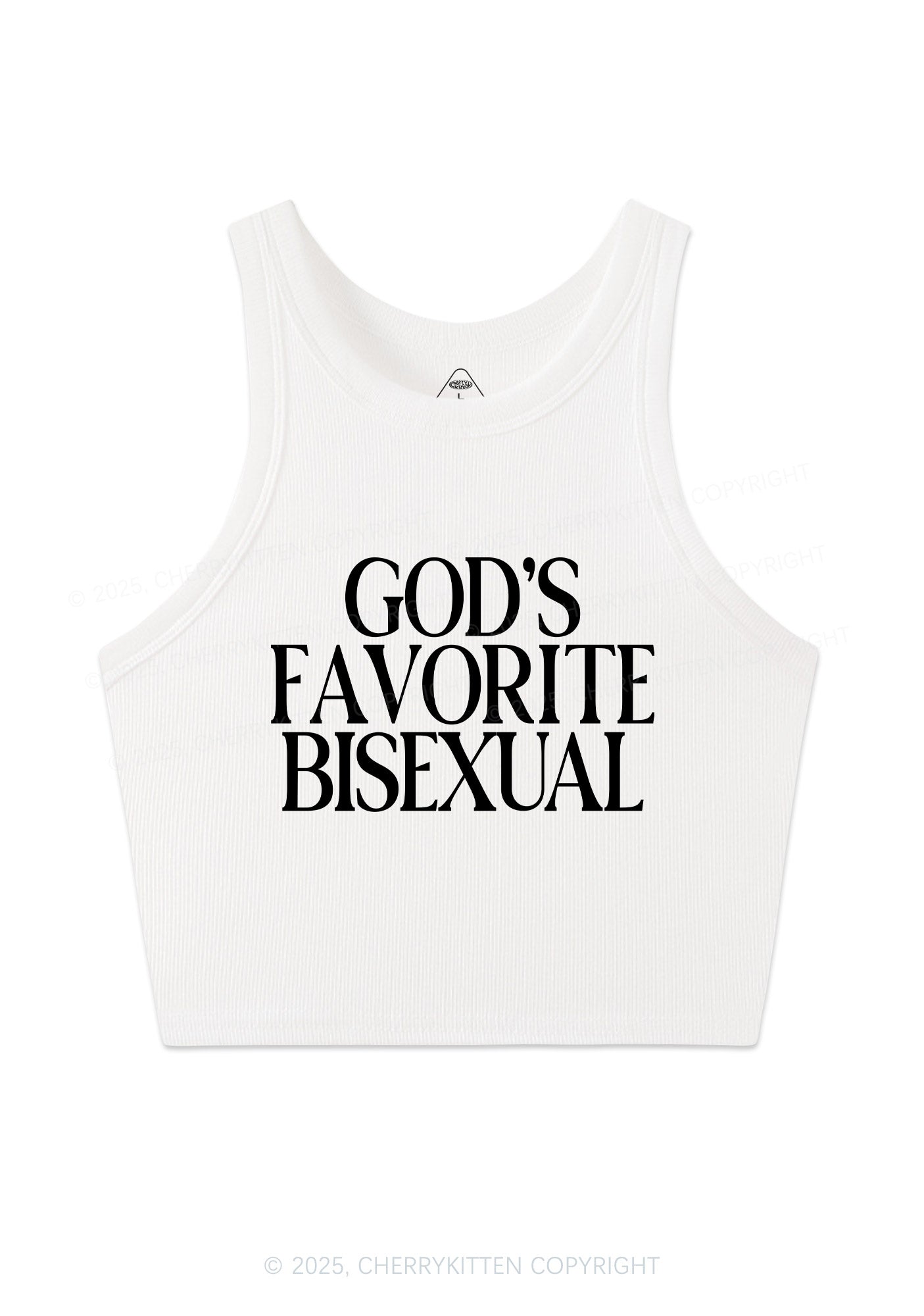 Gods Favorite Bisexual Pride Y2K Crop Tank Top Cherrykitten