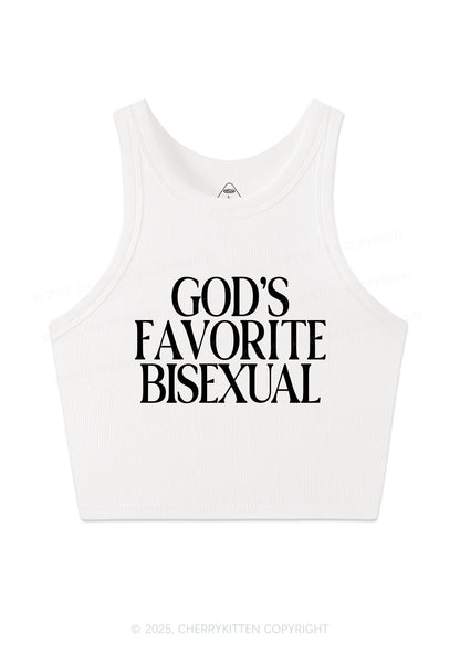 Gods Favorite Bisexual Pride Y2K Crop Tank Top Cherrykitten