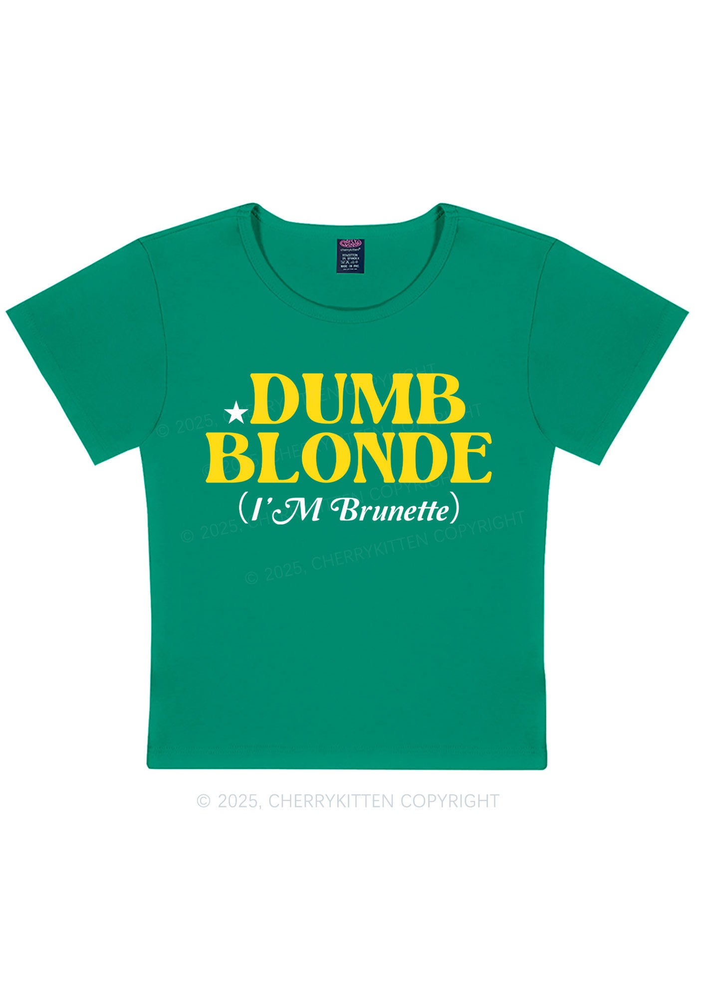 Dumb Blonde Brunette Y2K Baby Tee Cherrykitten