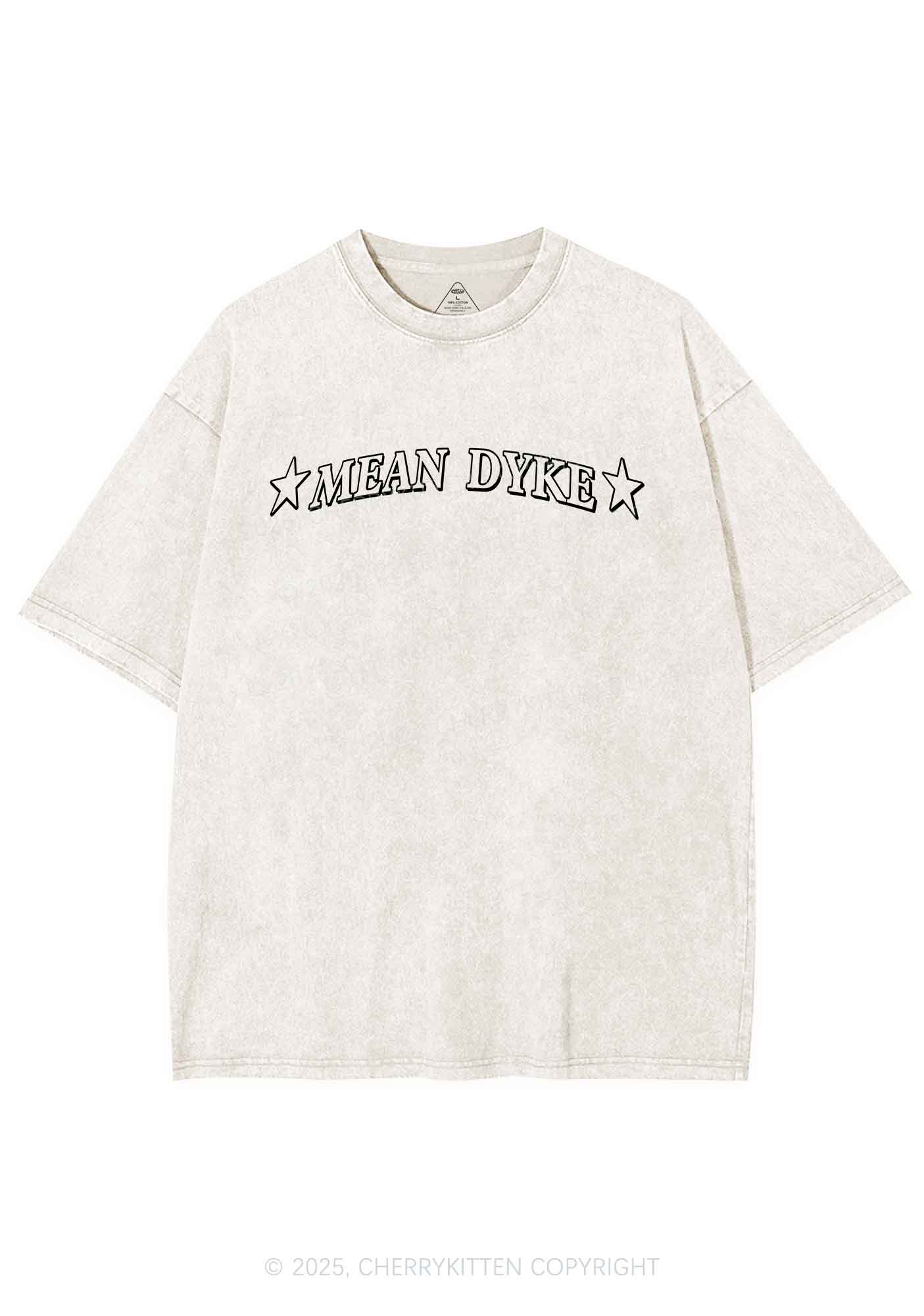 Mean Dyke Pride Y2K Shirts Washed Tee Cherrykitten