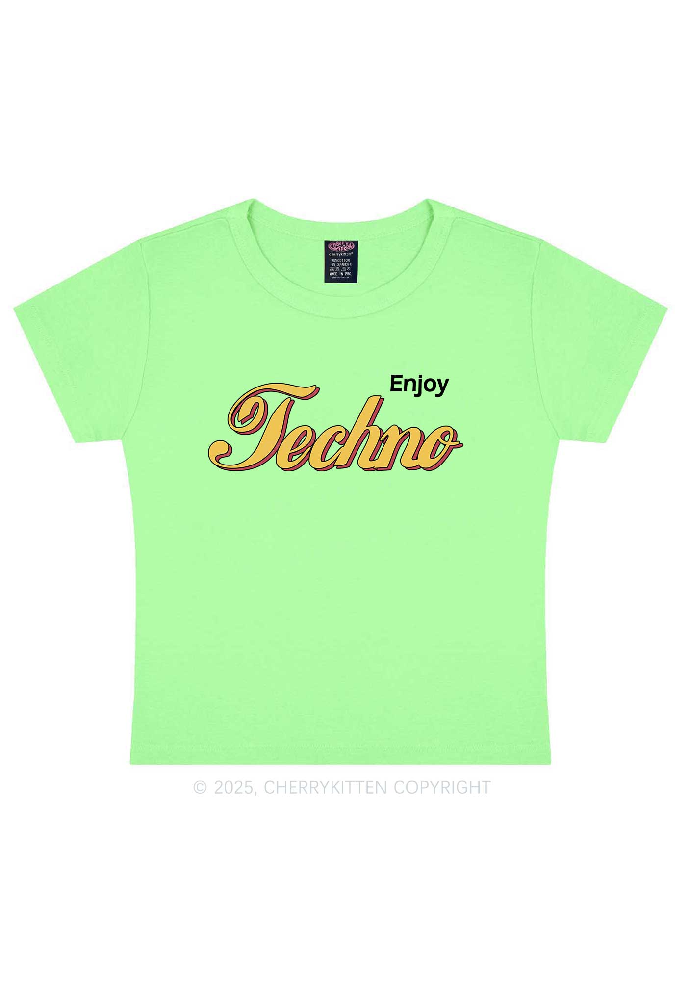 Enjoy Techno Y2K Baby Tee Cherrykitten