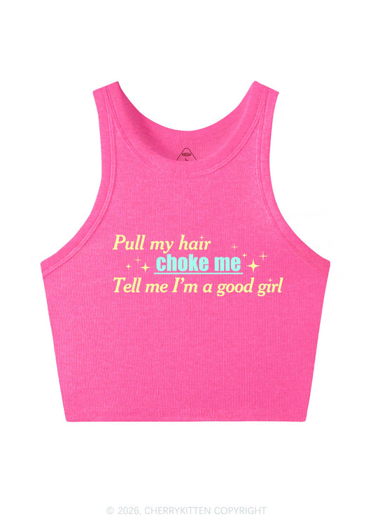 Choke Me Im Good Girl Y2K Crop Tank Top Cherrykitten