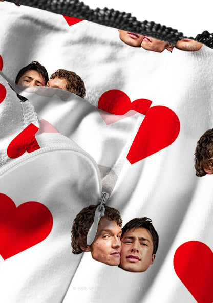 White Red Heart Gay Couple HR Y2K Print Midi Skirt Cherrykitten