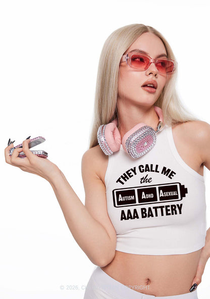 They Call Me AAA Battery Pride Y2K Crop Tank Top Cherrykitten