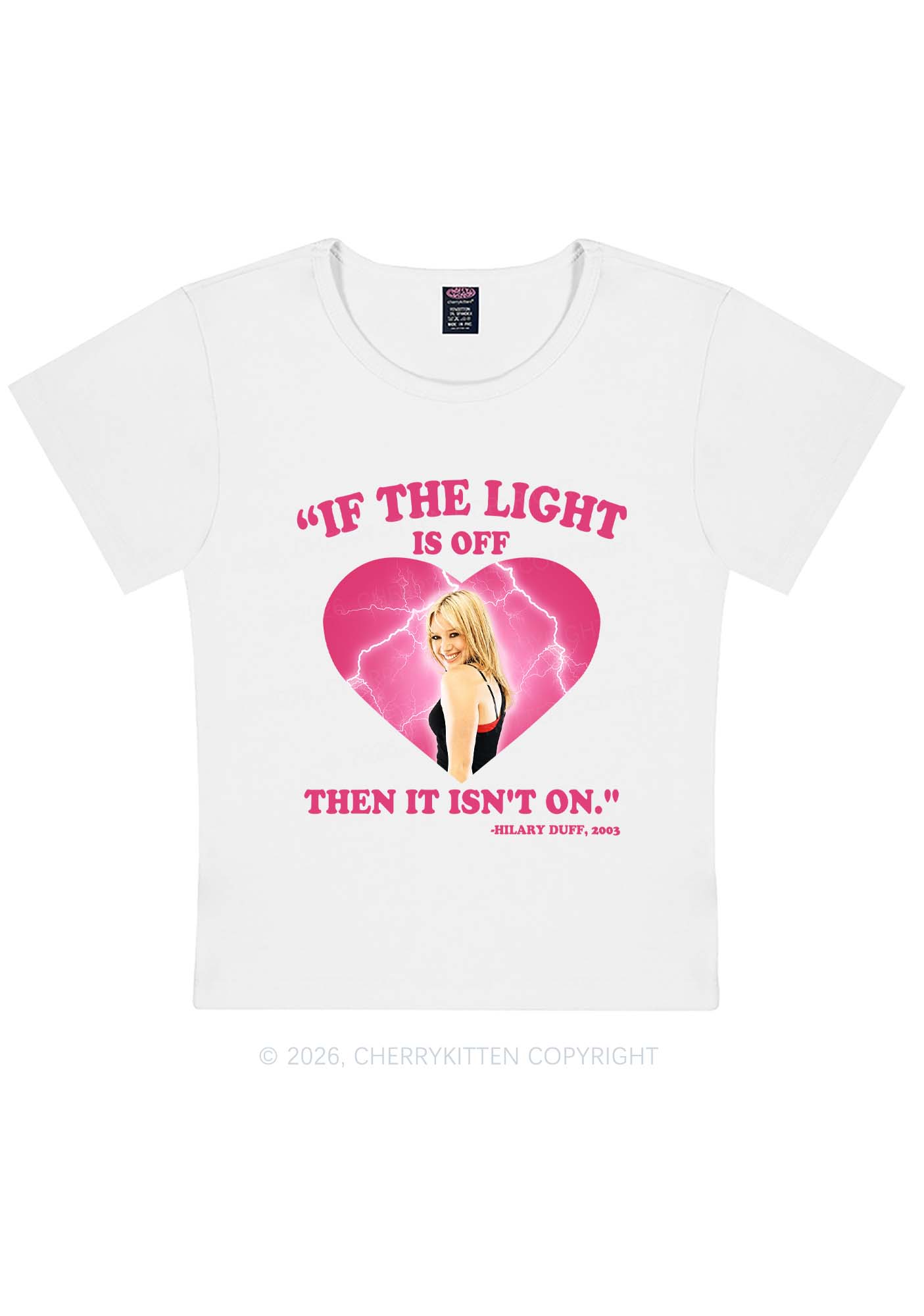 If The Light Is Off Y2K Baby Tee Cherrykitten