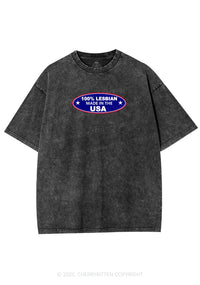 Lesbian Made In USA Y2K Shirts Washed Tee Cherrykitten