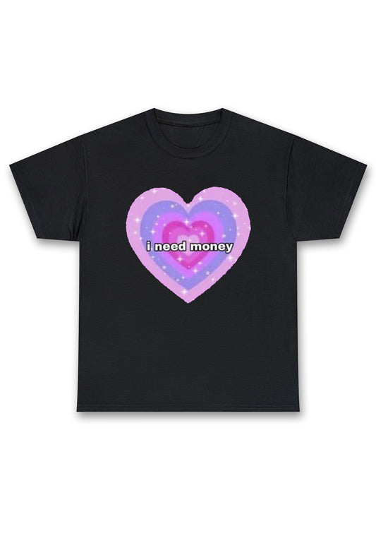 I Need Money Hearts Chunky Shirt