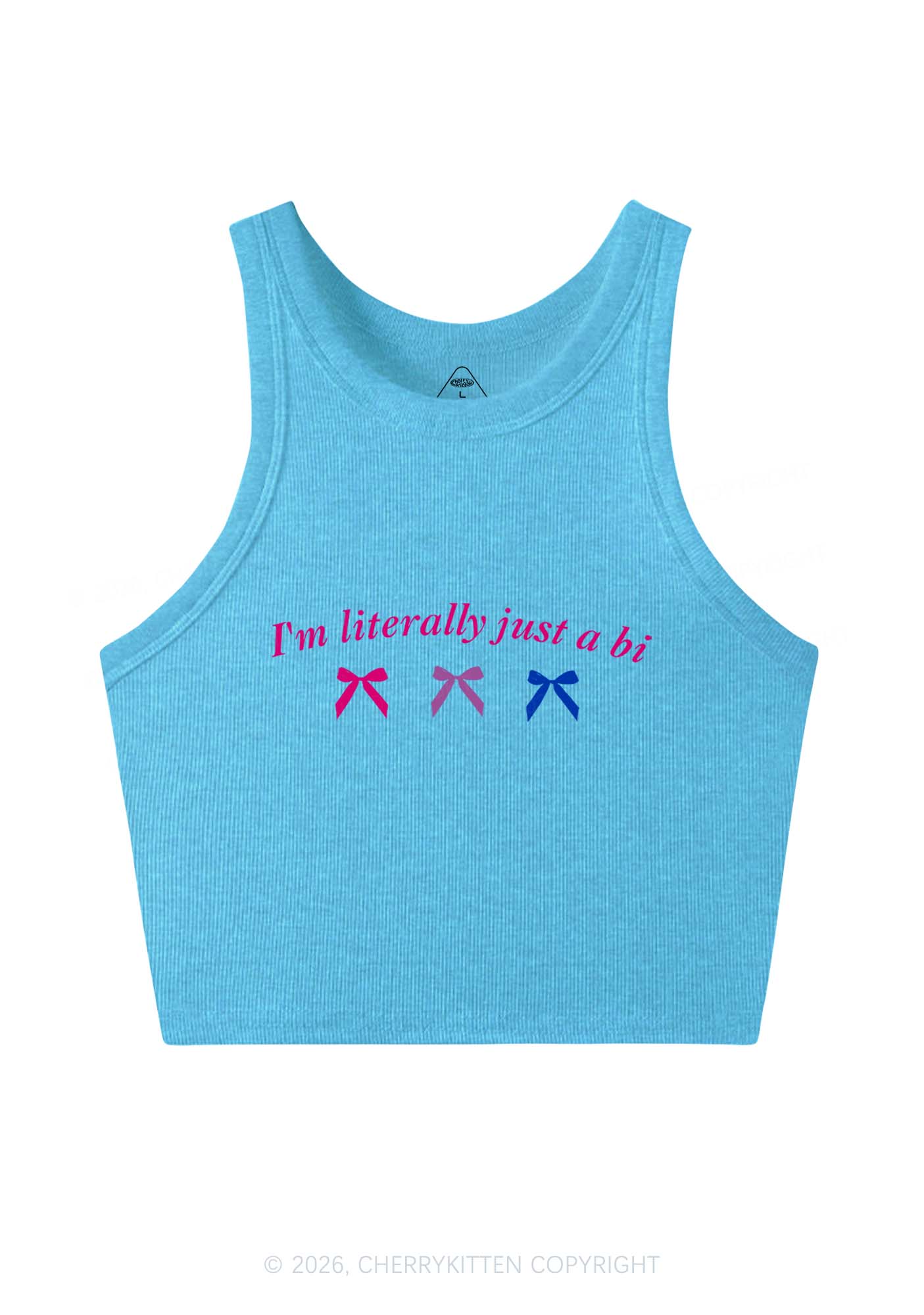 Im Literally Just A Bi Pride Y2K Crop Tank Top Cherrykitten