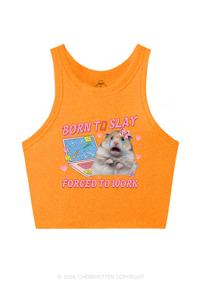 Custom Meme Born To Slay Y2K Crop Tank Top Cherrykitten
