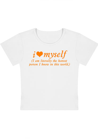 I Love Myself The Hottest Person Y2K Baby Tee