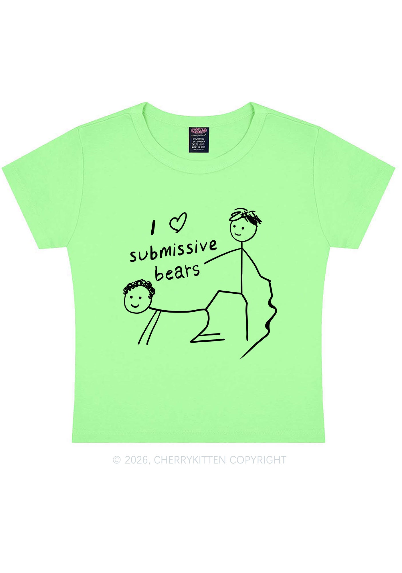 I Love S Bears Y2K Baby Tee Cherrykitten
