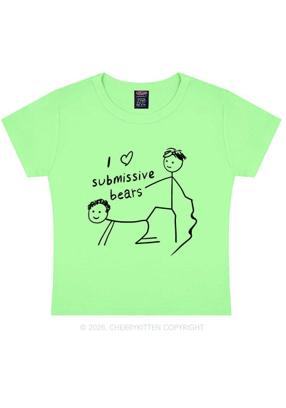I Love S Bears Y2K Baby Tee Cherrykitten