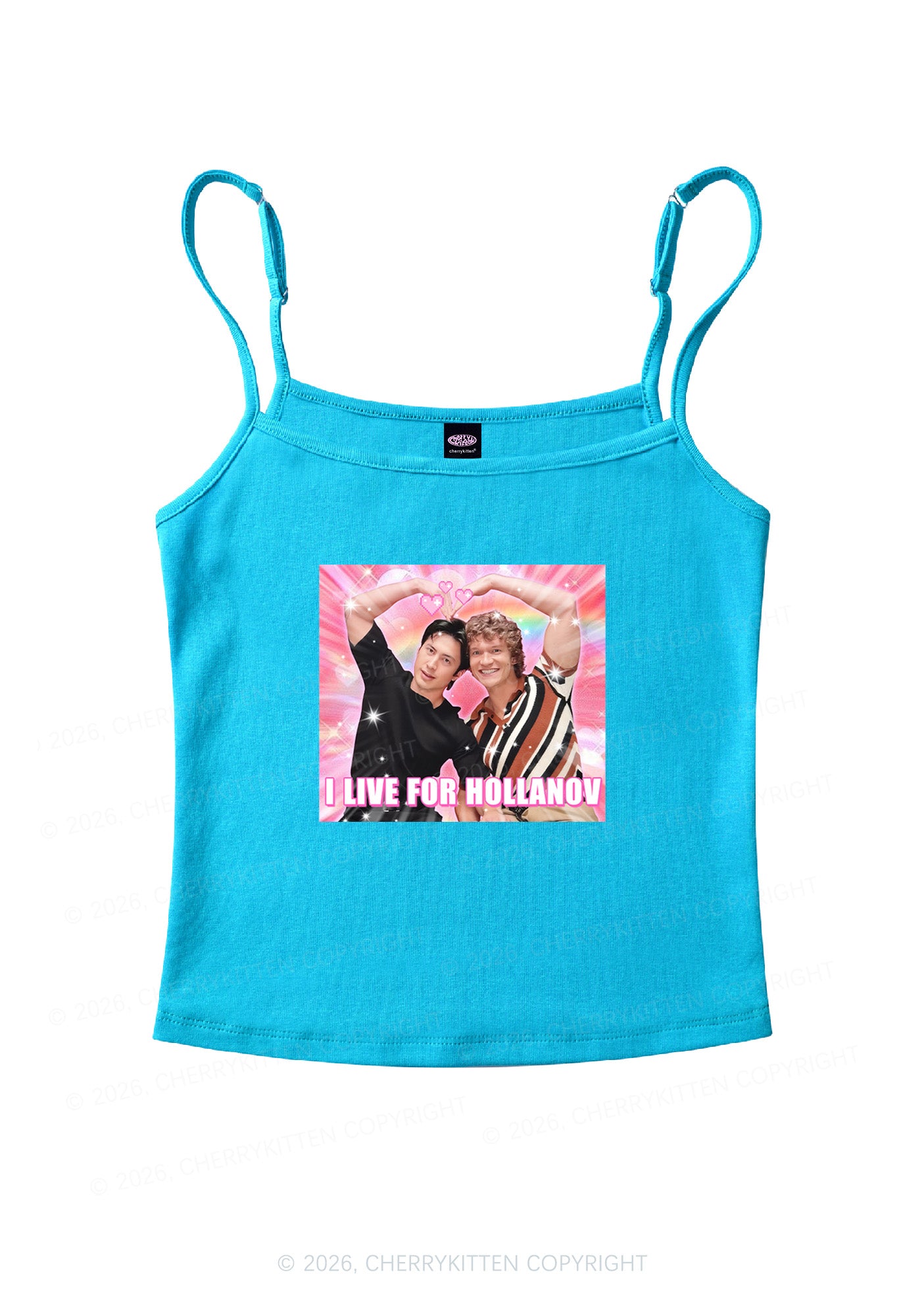 I Live For Hockey Duo HR Y2K Spaghetti Strap Cami Cherrykitten