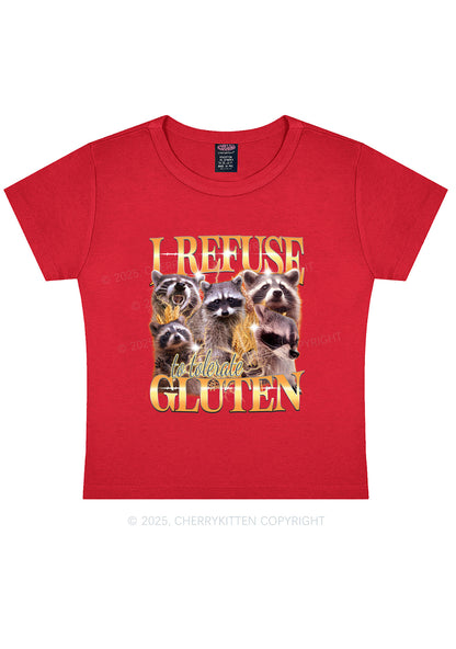 Raccoons Refuse Tolerate Gluten Y2K Baby Tee Cherrykitten