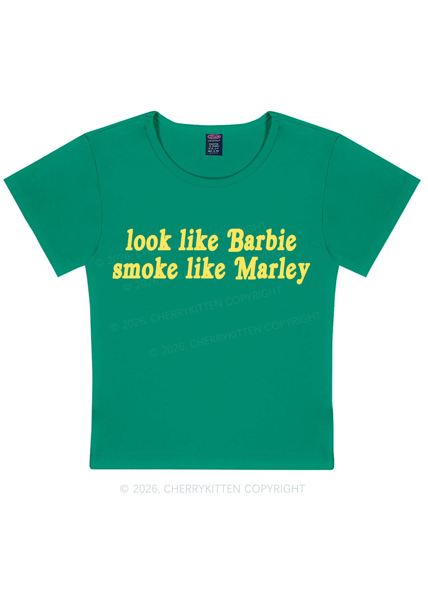 Smoke Like Marley Y2K Baby Tee Cherrykitten