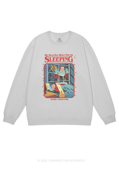Santa Claus Sees You Y2K Sweatshirt Cherrykitten