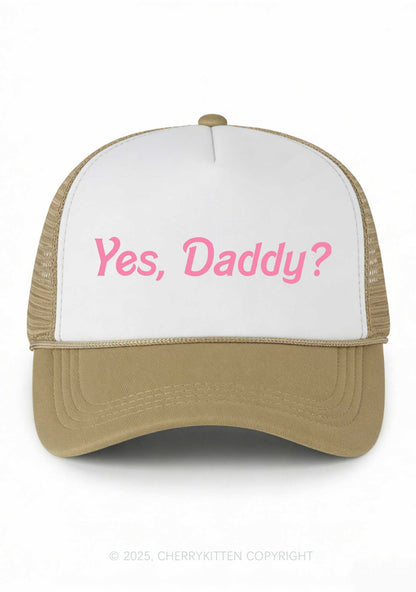 Yes Daddy Valentine's Day Y2K Colorblock Trucker Hat Cherrykitten