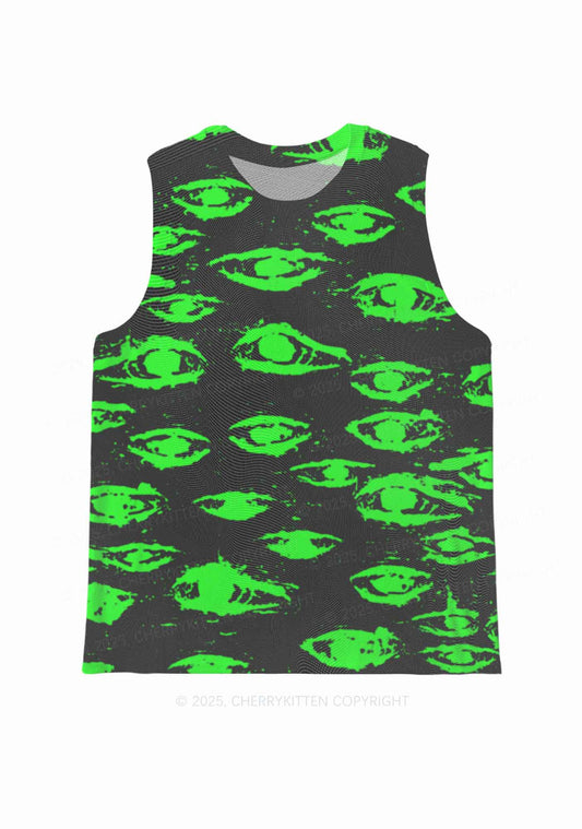Glimmering Eyes Y2K Mesh Muscle Tank Cherrykitten