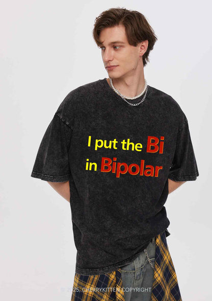 Bi In Bipolar Y2K Shirts Washed Tee Cherrykitten