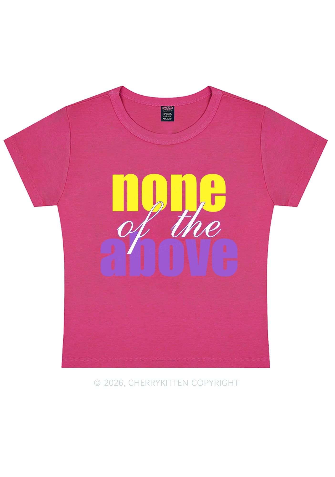 None Of The Above Pride Y2K Baby Tee Cherrykitten