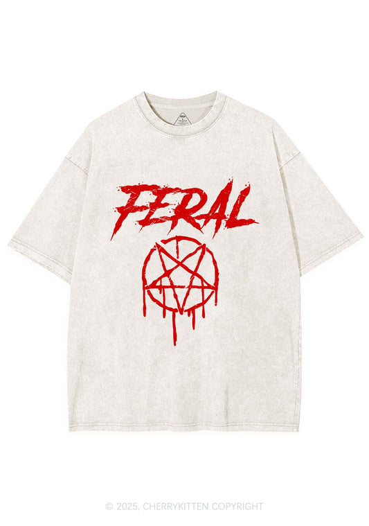 Halloween Feral Y2K Shirts Washed Tee Cherrykitten