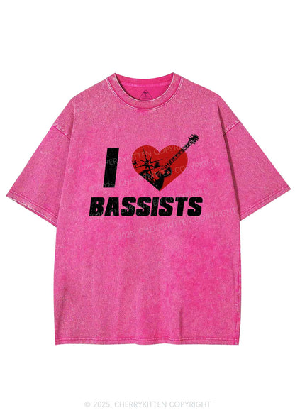 I Love Bassists Y2K Shirts Washed Tee Cherrykitten
