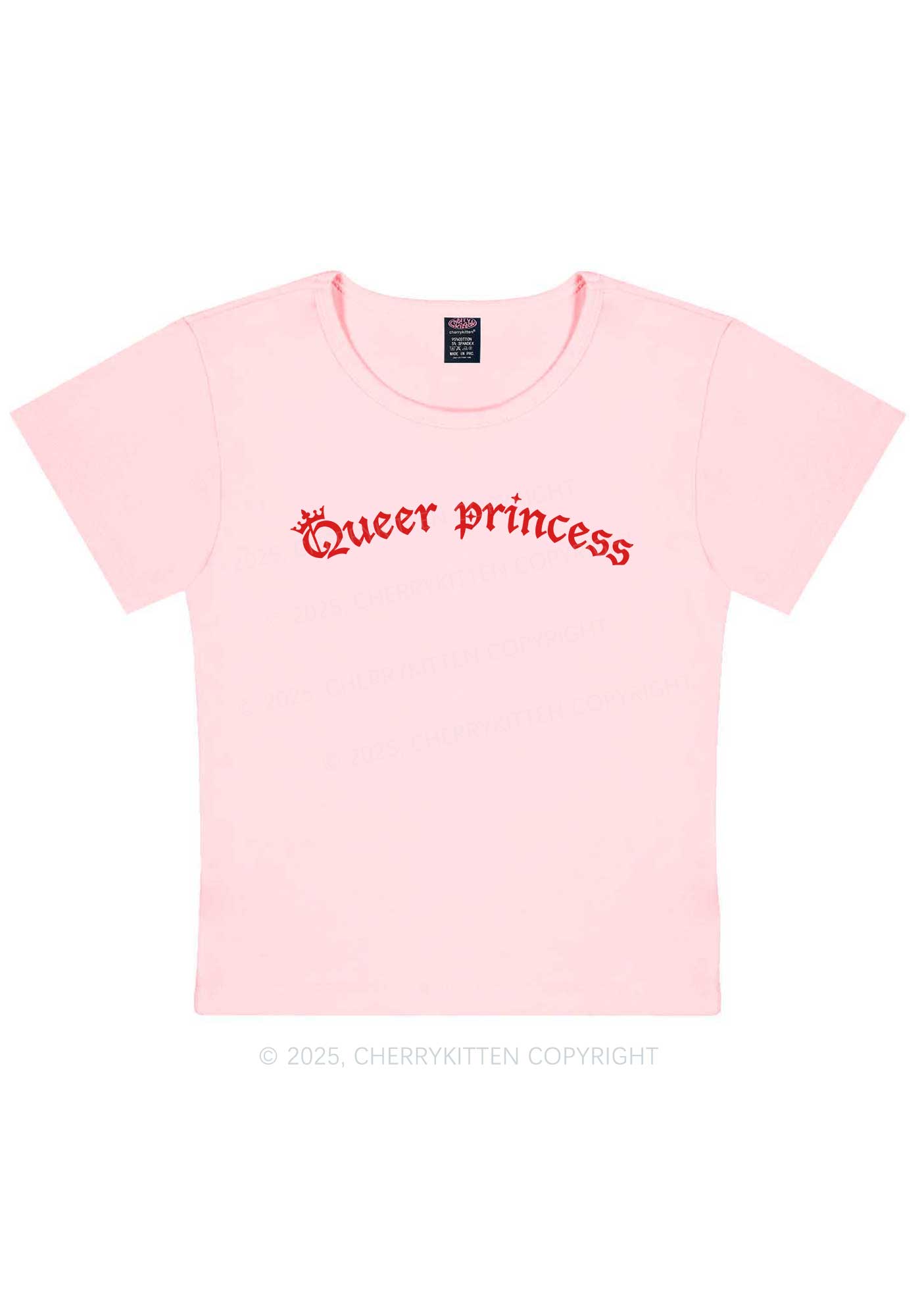 Gothic Queer Princess Pride Y2K Baby Tee Cherrykitten